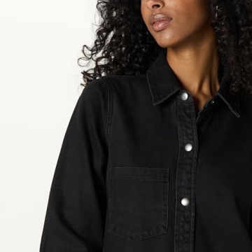 The Drop Women’s Katerina Denim Shirtdress, Black, XXS