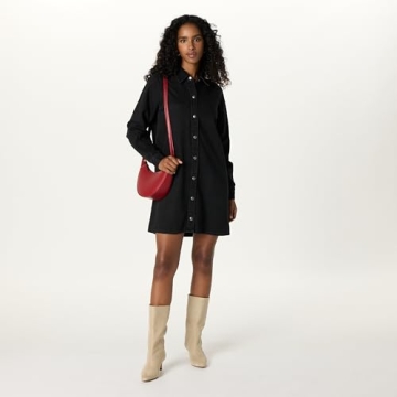 The Drop Women’s Katerina Denim Shirtdress, Black, XXS