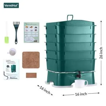 Vermihut Plus 5-Tray Worm Composter for Eco-Friendly Composting