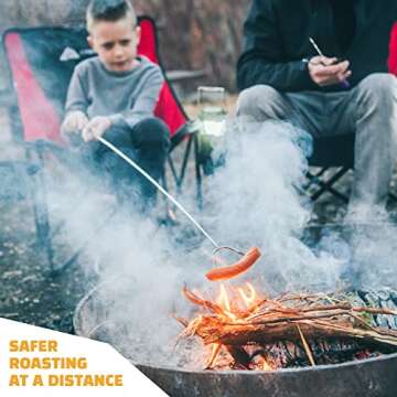 MalloMe Marshmallow Roasting Sticks Smores Kit - Marshmallows Smores Sticks for Fire Pit Long - Camping Campfire Accessories S'mores Gift Set- Smore Hot Dog Roaster Marshmello Skewers - 34 Inch 5 Pack