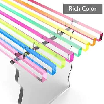 TOMTREE Acrylic Storage Bench for Living Room - Rainbow Color