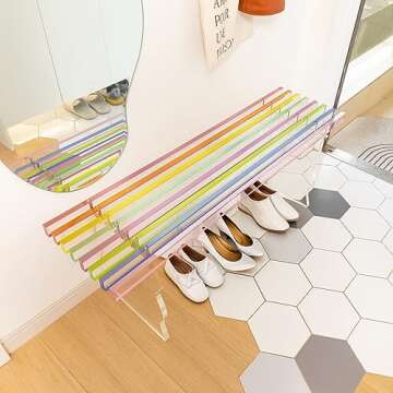 TOMTREE Acrylic Storage Bench for Living Room - Rainbow Color