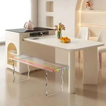 TOMTREE Acrylic Storage Bench for Living Room - Rainbow Color