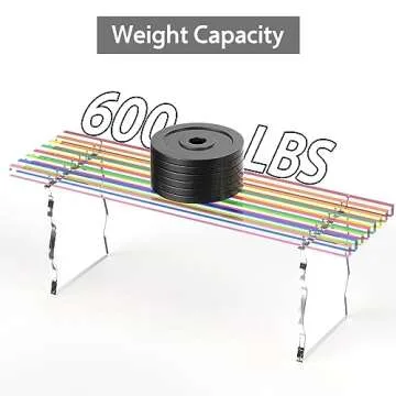 TOMTREE Acrylic Storage Bench for Living Room - Rainbow Color