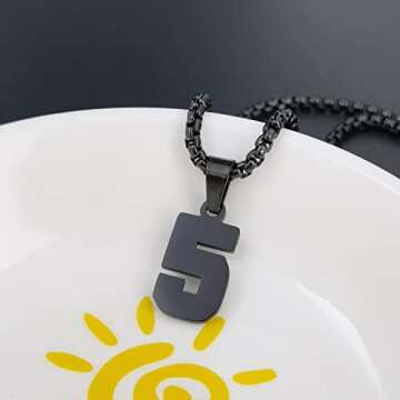 MUERDOU Number Necklace for Athletes Personalized Jewelry