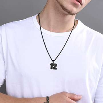 MUERDOU Number Necklace for Athletes Personalized Jewelry