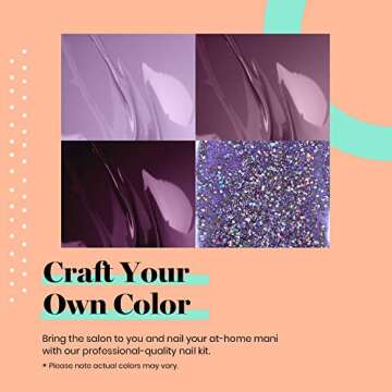 Beetles Gel Nail Polish Kit with U V Light Starter Kit, Gel Polish Soak Off Purple Mauve Gel Polish Kit with U V LED Nail Lamp, Base Gel Top Coat DIY Home Manicure Set Perfect Gift