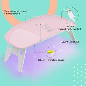 Beetles Gel Nail Polish Kit with U V Light Starter Kit, Gel Polish Soak Off Purple Mauve Gel Polish Kit with U V LED Nail Lamp, Base Gel Top Coat DIY Home Manicure Set Perfect Gift