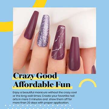 Beetles Gel Nail Polish Kit with U V Light Starter Kit, Gel Polish Soak Off Purple Mauve Gel Polish Kit with U V LED Nail Lamp, Base Gel Top Coat DIY Home Manicure Set Perfect Gift