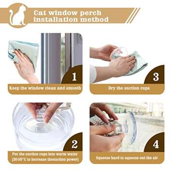 Cat Window Perch Macrame Cat Hammock Boho Wall Mounted Pet Resting Seat Bed for Sunbathing, Napping & Overlooking with 4 Seat Suction Cups & Fleece Blanket & Knitted Ball Toy - Weighted up to 35lbs.