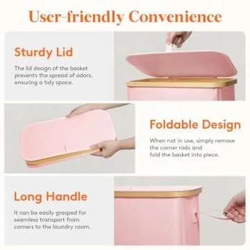 Lifewit 65L Slim Laundry Hamper with Lid & Handles