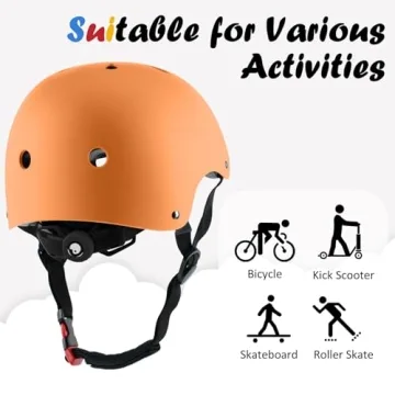 Adjustable Kids Bike Helmet Toddler to Youth 3 Sizes Orange