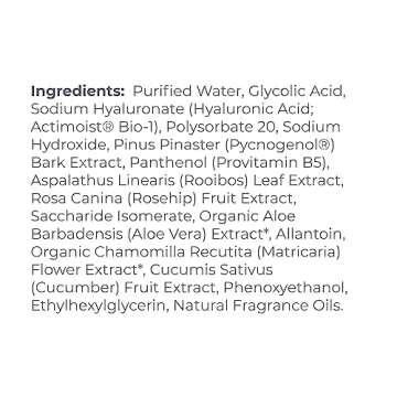 DERMA E Radiance Toner, Soothing Facial Toner with Glycolic Acid and Rooibos, 6 Oz, Daily Exfoliating Toner for Youthful & Radiant Glow, Nourishing & Hydrating Toner for Men and Women