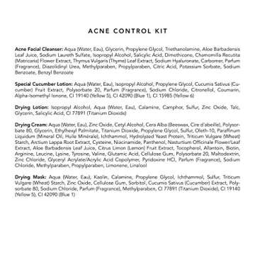 Mario Badescu Acne Control Face Kit with Facial Cleanser, Toner, Mask, Drying Lotion & Cream | Skin ...