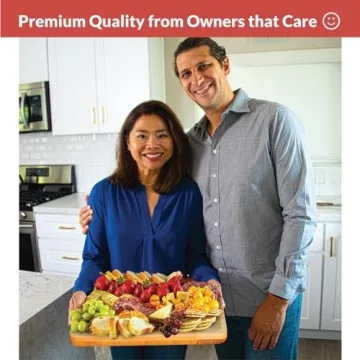 Bamboo Cheese Board and Knife Set - Beautiful Charcuterie Board for Wine, Cheese, and Gifts