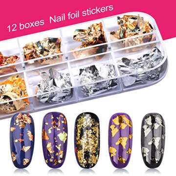 Teenitor Nail Art Kit Nail Art Tools, Nail Design Kit with Nail Art Brushes, Nail Tape Nail Gems Rhinestones, Nail Dotting Tools Nail Foil, Butterfly Nail Design Tools for Nail Art Supplies