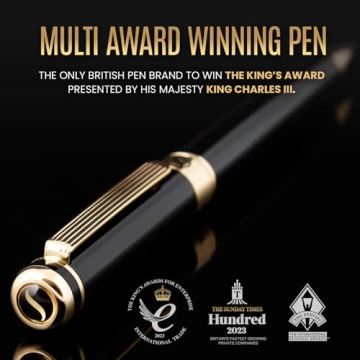Scriveiner Black Lacquer Ballpoint Pen with Gold Finish