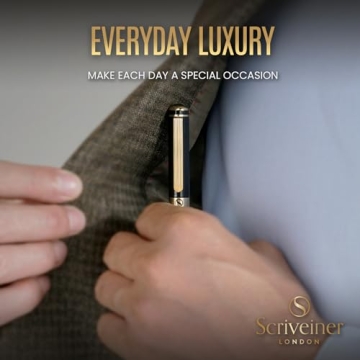 Scriveiner Black Lacquer Ballpoint Pen with Gold Finish