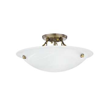 Livex Lighting 4273-01 Oasis 3-Light Ceiling Mount, Antique Brass