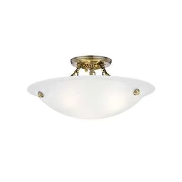 Livex Lighting 4273-01 Oasis 3-Light Ceiling Mount, Antique Brass