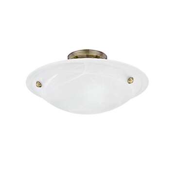 Livex Lighting 4273-01 Oasis 3-Light Ceiling Mount, Antique Brass