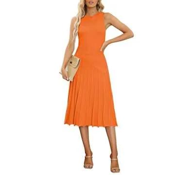 Pink Queen Women's Elegant Summer Knit Midi Dress