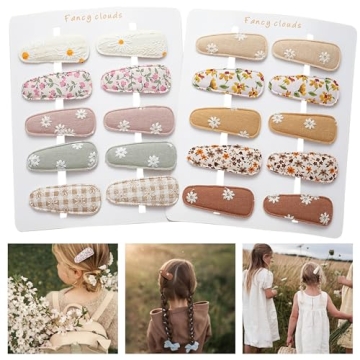 Fancy Clouds 20 Pack Baby Hair Clips - Handmade Neutral Hair Accessories for Girls