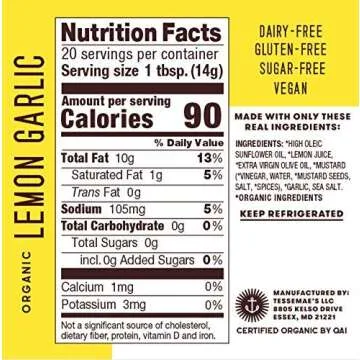 Tessemae's Organic Dressings Lovers Variety Pack, Keto Friendly, USDA Organic 10 oz. bottles (6-Pack)