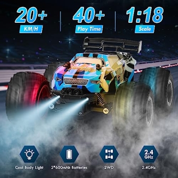 HENEROAR Remote Control Car with 2 Batteries for Kids
