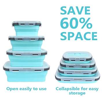 VIGIND Collapsible Silicone Food Storage Containers Set