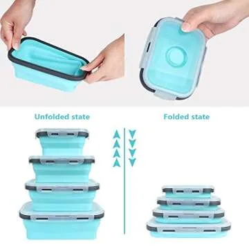 VIGIND Collapsible Silicone Food Storage Containers Set