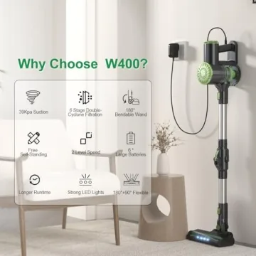 Lightweight Cordless Vacuum Cleaner | PrettyCare W400