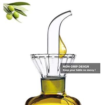 HAIZEEN 18 oz/550ml Olive Oil Dispenser Bottle/Oil Bottle Dispenser/Oil Cruet, Olive Oil Dispenser Oil Bottle Glass with No Drip Bottle Spout.