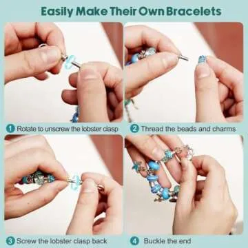 Creative Charm Bracelet Kit for Girls Age 5-12