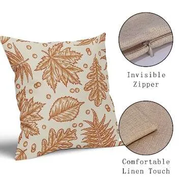 Aytipun Fall Pillow Covers 18x18 Maple Leaf Print Set