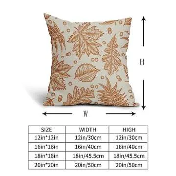 Aytipun Fall Pillow Covers 18x18 Maple Leaf Print Set