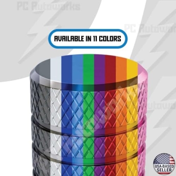 PC Autoworks Aluminum Tire Valve Stem Caps in Ruby Red