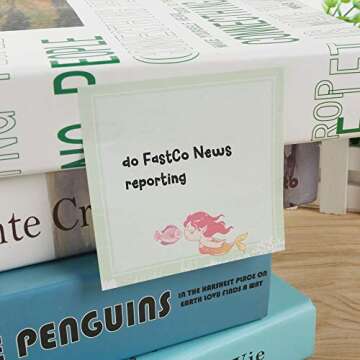 Eagle Sticky Notes, Self-Stick, Printed Featured Design, Cute, for Decorating, Messaging, Indexing,3 * 3 Inches, 50 Sheets/pad, 1 Pad (Mermaid Green)