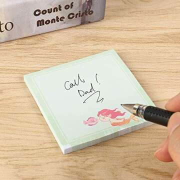 Eagle Sticky Notes, Self-Stick, Printed Featured Design, Cute, for Decorating, Messaging, Indexing,3 * 3 Inches, 50 Sheets/pad, 1 Pad (Mermaid Green)