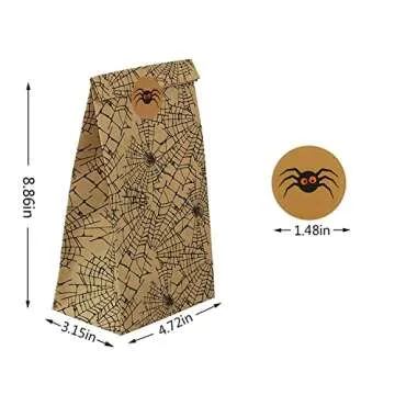 Halloween Treat Bags - 24 Pcs Halloween Trick or Treat Goody Gags Gift Bags, 24 Pcs Halloween Stickers, Halloween Goodie Bags Party Supplies