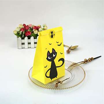 Halloween Treat Bags - 24 Pcs Halloween Trick or Treat Goody Gags Gift Bags, 24 Pcs Halloween Stickers, Halloween Goodie Bags Party Supplies