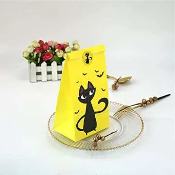 Halloween Treat Bags - 24 Pcs Halloween Trick or Treat Goody Gags Gift Bags, 24 Pcs Halloween Stickers, Halloween Goodie Bags Party Supplies