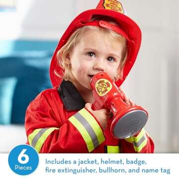 Melissa & Doug Fire Chief Role Play Costume Dress-Up Set (6 pcs)