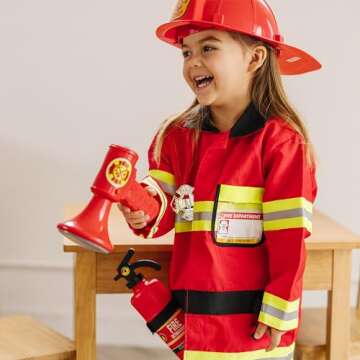 Melissa & Doug Fire Chief Role Play Costume Dress-Up Set (6 pcs)