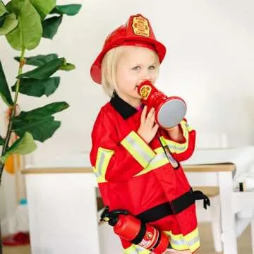 Melissa & Doug Fire Chief Role Play Costume Dress-Up Set (6 pcs)