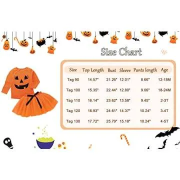 ALLTB 2Pcs Halloween Toddler Baby Girl Smile Pumpkin Tops+Tutu Tulle Skirt Outfits Long Sleeve Clothes