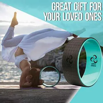 Yoga Wheel with eBook & Yoga Strap - Comfortable & Durable Yoga Balance Accessory | Increase Flexibility | Ideal Home Yoga Kit I Improve Posture