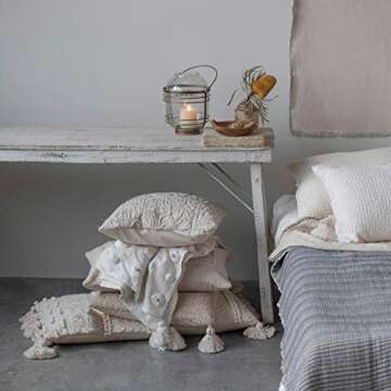 Creative Co-Op Cotton & Jute Pillow for Stylish Comfort