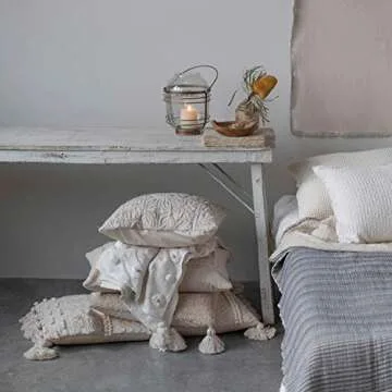 Creative Co-Op Cotton & Jute Pillow for Stylish Comfort