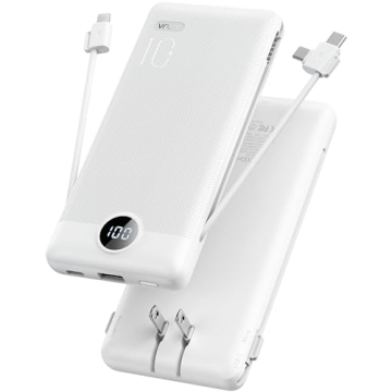 VRURC Portable Charger 10000mAh with USB C & Wall Plug